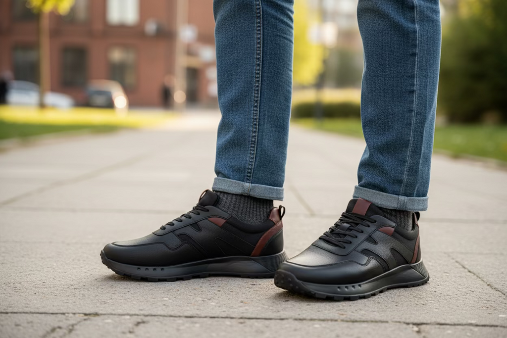 Tenis Negro Hudson Cobalto de cuero