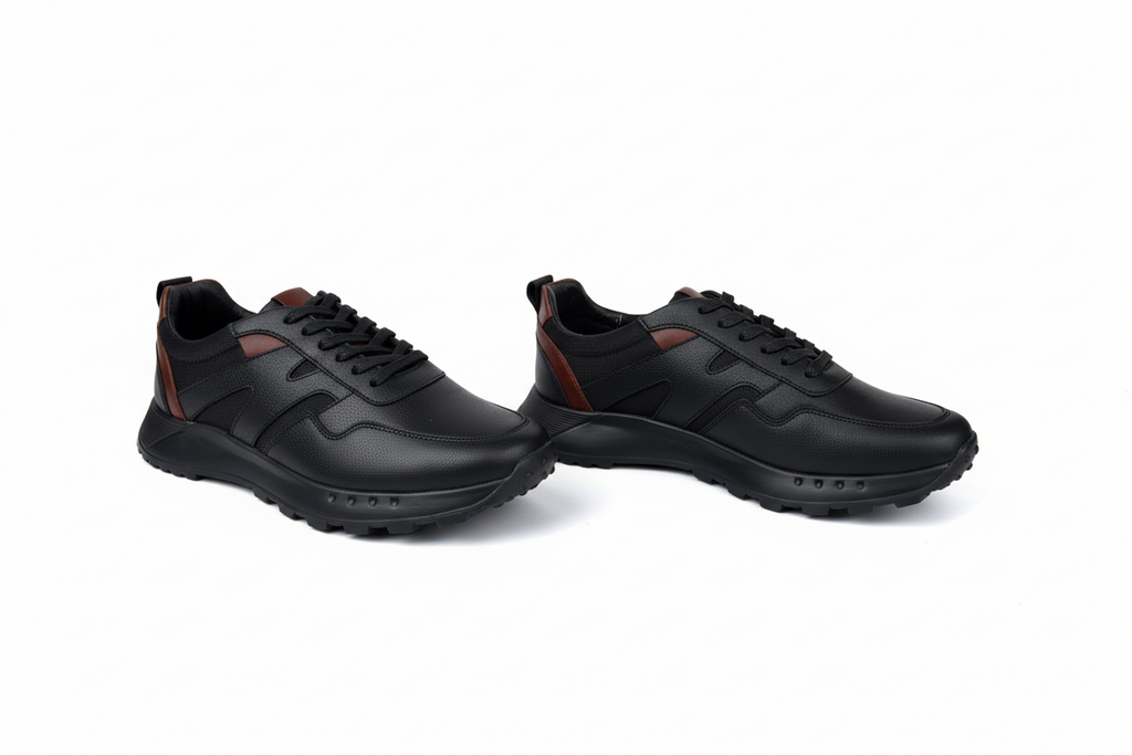 Tenis Negro Hudson Cobalto de cuero