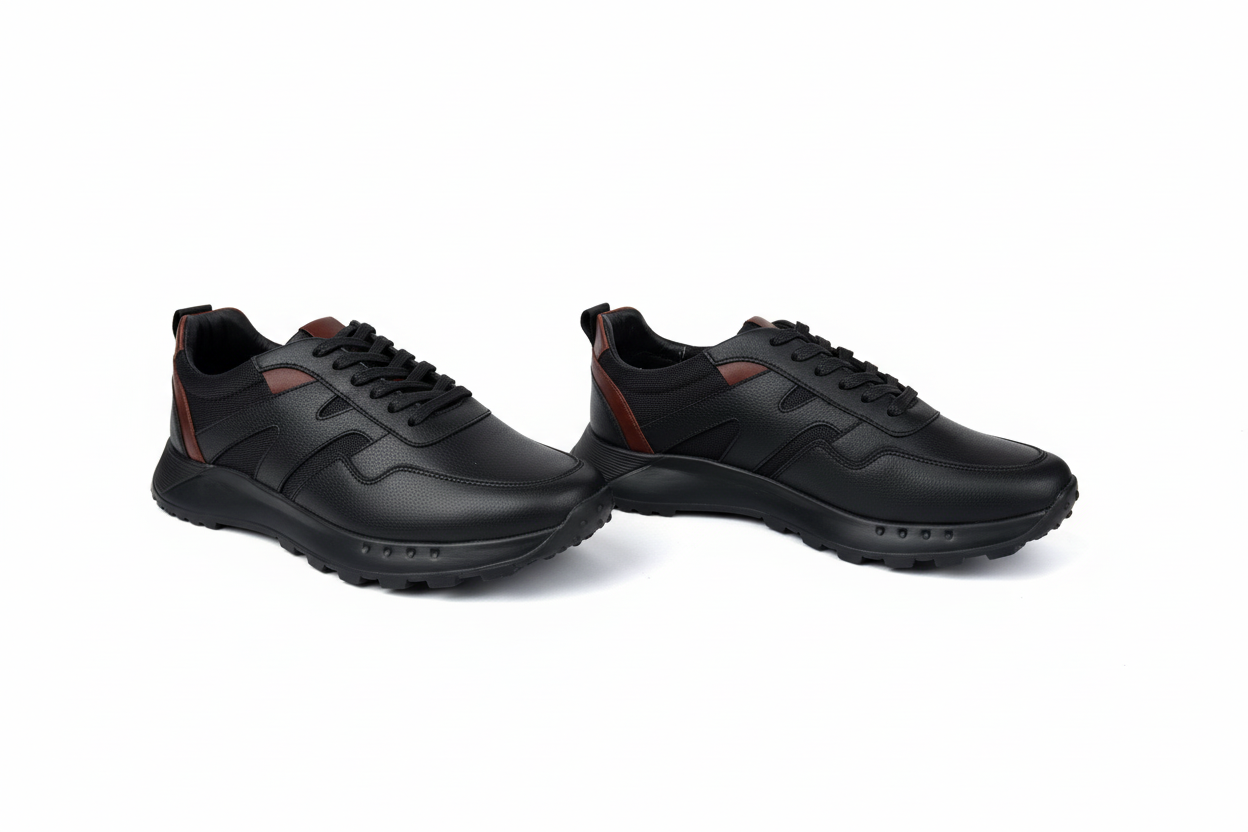 Tenis Negro Hudson Cobalto de cuero
