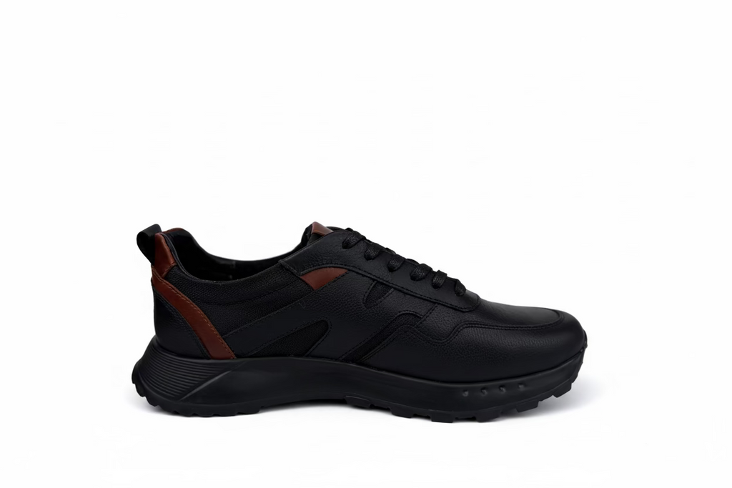 Tenis Negro Hudson Cobalto de cuero