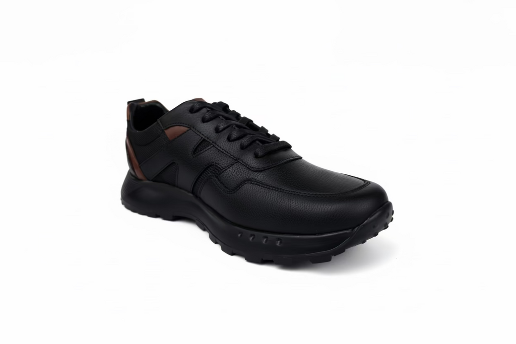 Tenis Negro Hudson Cobalto de cuero